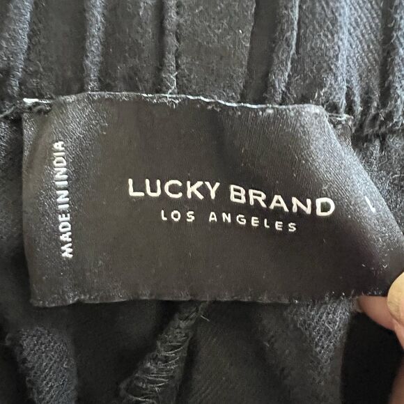 Lucky Brand Cotton Pants Womens Large Black Elastic Waist Drawstring Comfort - Picture 9 of 16
